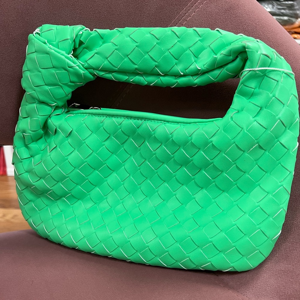 Neon Green Knotted Handbag